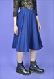 Vintage blue classic pleated 80's skirt