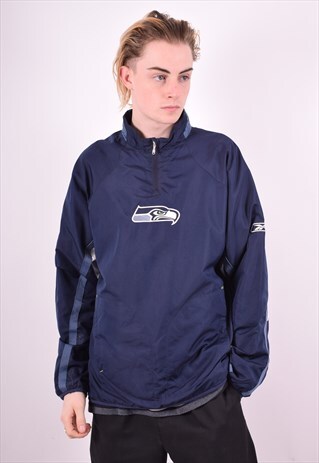 REEBOK MENS VINTAGE PULLOVER TRACKSUIT TOP JACKET LARGE 90'