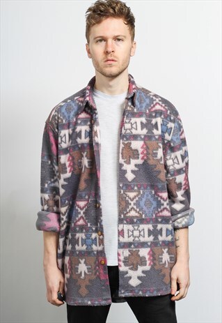 VINTAGE AZTEC PATTERNED SHIRT