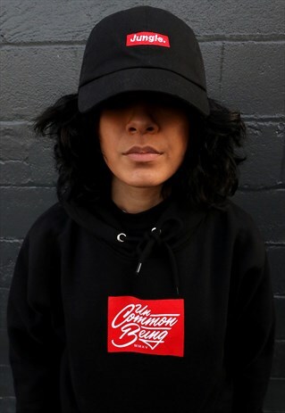 BLACK HOODIE WITH UNCOMMON BEING LOGO