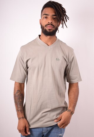 SERGIO TACCHINI MENS VINTAGE T-SHIRT TOP MEDIUM GREEN 90S