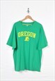 Vintage Champion Oregon Ducks T-Shirt Crew Neck Green XXL