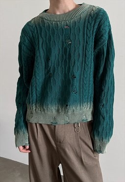 Men's Ombre spray-dyed short knit sweater AW24 Vol.1