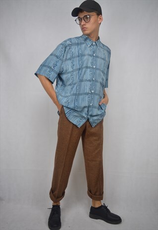 VINTAGE BLUE GRAPHIC SHORT SLEEVE SHIRT