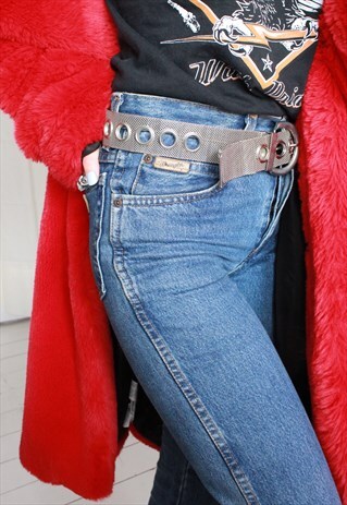 VINTAGE 70S SILVER METAL BELT