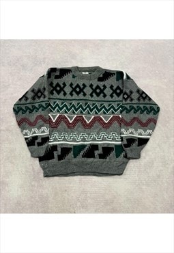 Vintage abstract knitted jumper Men's M