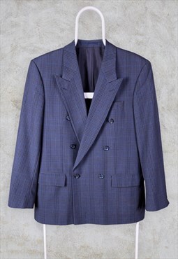 Vintage St Michael Wool Tweed Blazer Blue Small 38