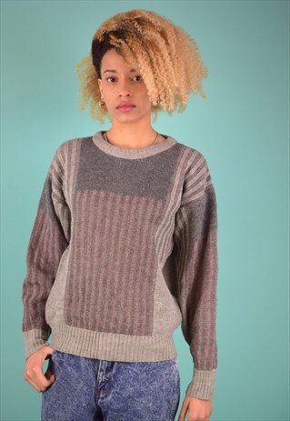 VINTAGE 90'S PATTERNED KNIT JUMPER