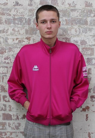 VINTAGE 1990S PINK KAPPA TRACK TOP JACKET COAT