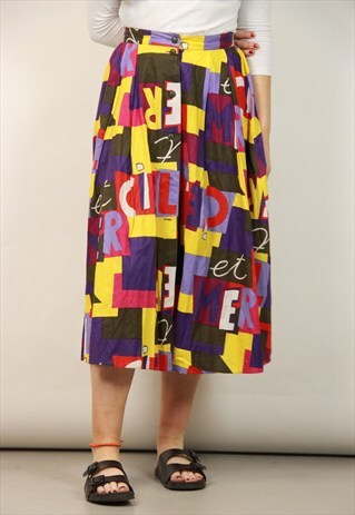 VINTAGE PATTERNED MIDI SKIRT