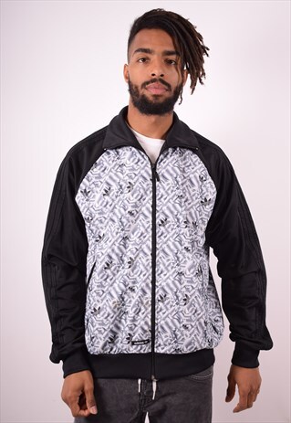 ADIDAS MENS VINTAGE TRACKSUIT TOP JACKET LARGE MULTI 90S
