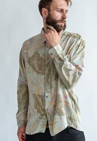 VINTAGE 70S BOHO FUNKY SHIRT IN LONG SLEEVE