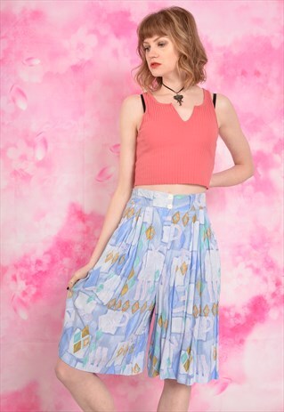 VINTAGE PATTERNED ELASTICATED FESTIVAL SHORTS