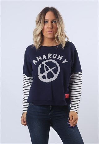 CROPPED SWEATSHIRT TOP JUMPER BICH ANARCHY HYBRID (EU5M)