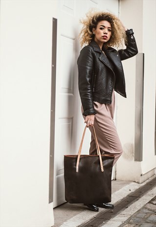 COCO LEATHER SHOPPER TOTE