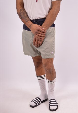 CHAMPION MENS VINTAGE SHORTS MEDIUM KHAKI 90S