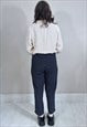 VINTAGE 90'S MIDNIGHT BLUE AND WHITE SPOTTED TROUSERS