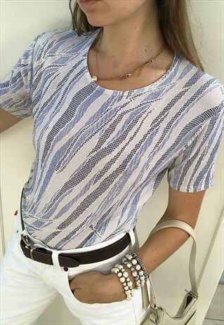 VINTAGE 90S RANDIGURATAN SHIMMER GLITTER TEE BLOUSE TOP