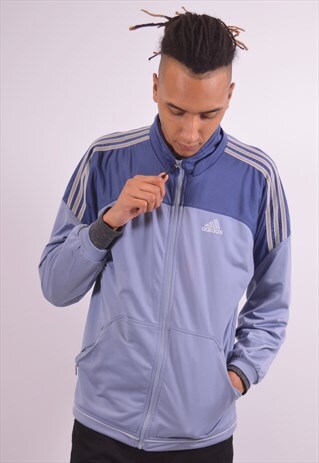 VINTAGE ADIDAS TRACKSUIT TOP JACKET BLUE