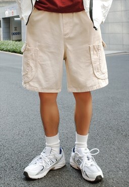 Cream Cargo Relaxed Fit shorts
