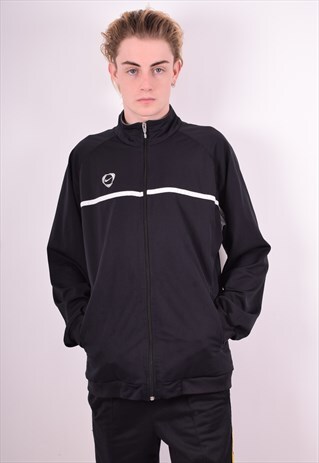 NIKE MENS VINTAGE TRACKSUIT TOP JACKET XL BLACK 90'S