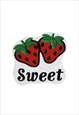 EMBROIDERED STRAWBERRIES IRON ON PATCH / SEW ON PATCH