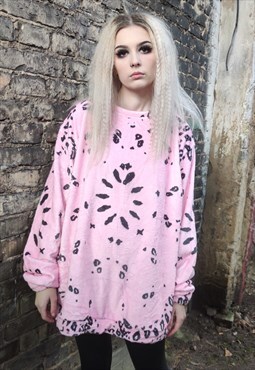 Paisley print sweatshirt crushed velvet bandanna jumper pink