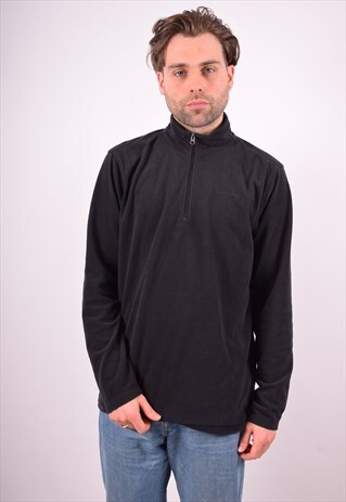 DIADORA MENS VINTAGE FLEECE JUMPER LARGE BLACK 90S