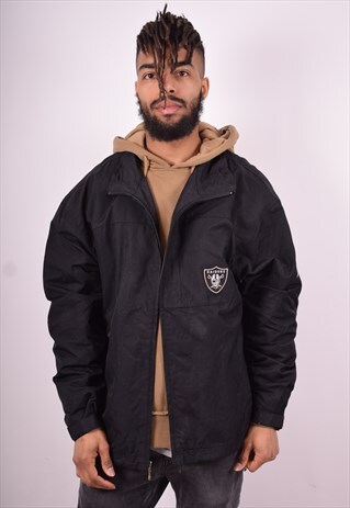 NFL MENS VINTAGE RAIDER JACKET XL BLACK 90'S