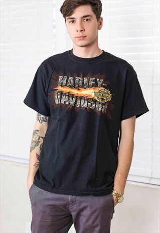 VINTAGE HARLEY DAVIDSON T-SHIRT LOGO 90S L 8.7
