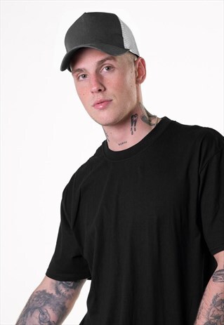 ESSENTIAL TRUCKER MESH AIR BASEBALL HAT CAP - GREY/WHITE