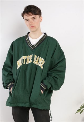 VINTAGE CHAMPION SHELL PULL OVER JACKET GREEN Z163