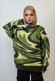 CAMOUFLAGE PRINT SWEATER MILITARY KNITWEAR JUMPER IN GREEN