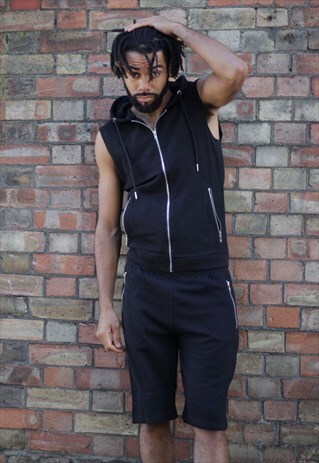 SALE - BLACK COTTON TRACKSUIT