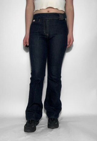 Miss Sixty bootcut vintage jeans y2k blue with belt  