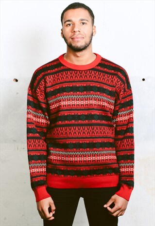 VINTAGE PATTERNED KNITTED JUMPER