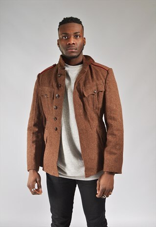VINTAGE BROWN MILITARY ARMY JACKET