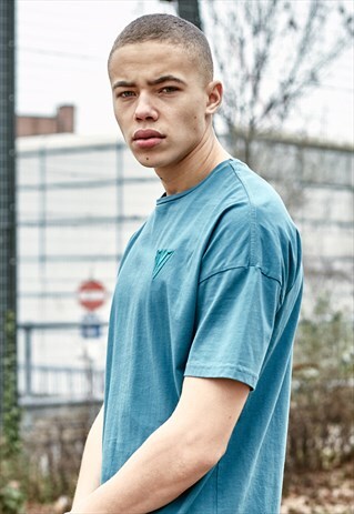 TEAL OVERSIZED COTTON FALCON T-SHIRT