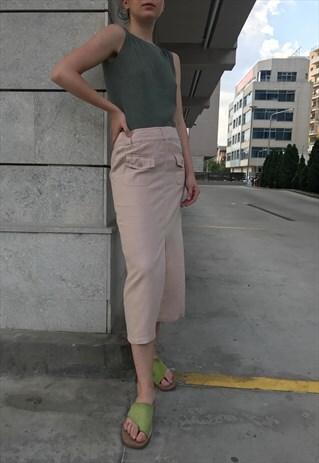 BEIGE LINEN SKIRT