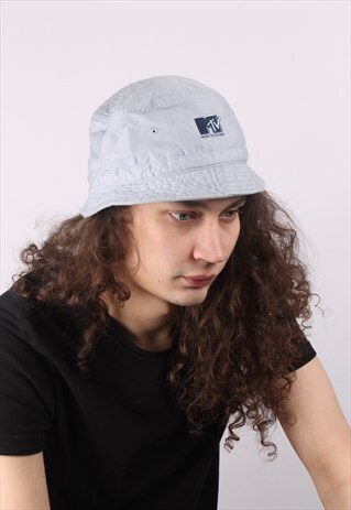 VINTAGE ADIDAS X MTV BUCKET HAT CAP BLUE