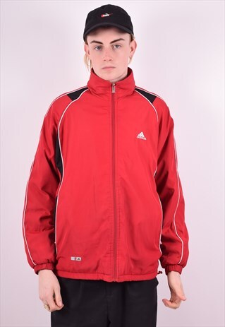 ADIDAS MENS VINTAGE JACKET LARGE RED 90'S