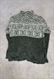 VINTAGE KNITTED JUMPER ABSTRACT PATTERNED KNIT SWEATER