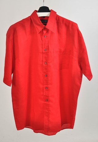 VINTAGE 90S SHORT SLEEVE SHIRT IN RED