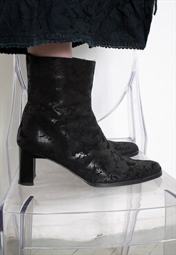Vintage 90s Ankle Boots Heeled
