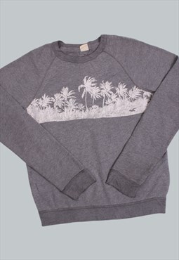 Vintage 90's Sweatshirt Grey Palm tree Jumper Small