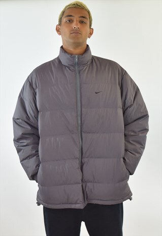 VINTAGE 90S GREY NIKE DOWN PUFFA JACKET