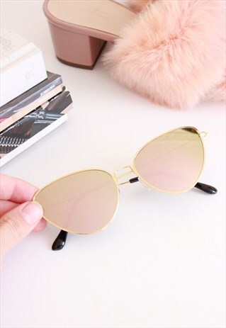 MIRROR LENS 'HOLLYWOOD' AVIATOR SUNGLASSES