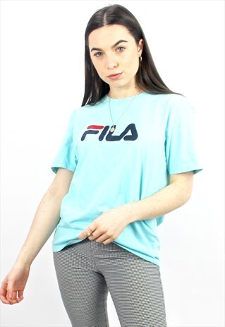 90'S RETRO BLUE SPELL-OUT LOGO T-SHIRT