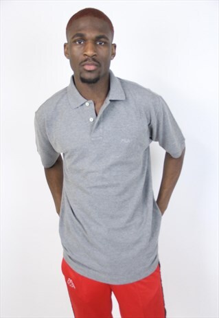 VINTAGE 90'S FILA GREY POLO SHIRT