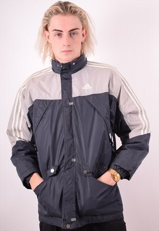 ADIDAS MENS VINTAGE PADDED JACKET MEDIUM GREY 90S